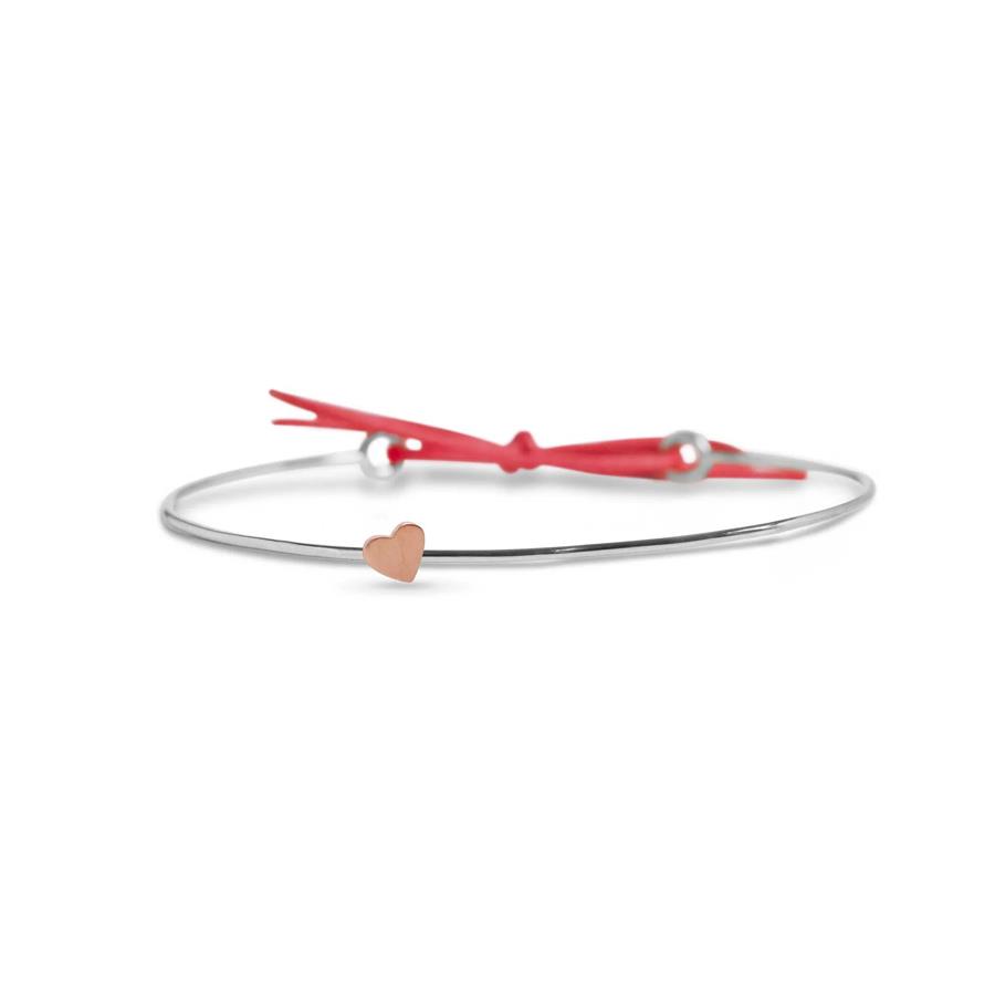 BRACCIALE CUPIDO ARG. - CUORE PICCOLO AU 9 KT - M - RUBINIA