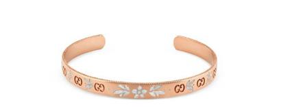 BRACCIALE ICON IN ORO ROSA CON FIORI SMALTATI - GUCCI FINE JEWELRY