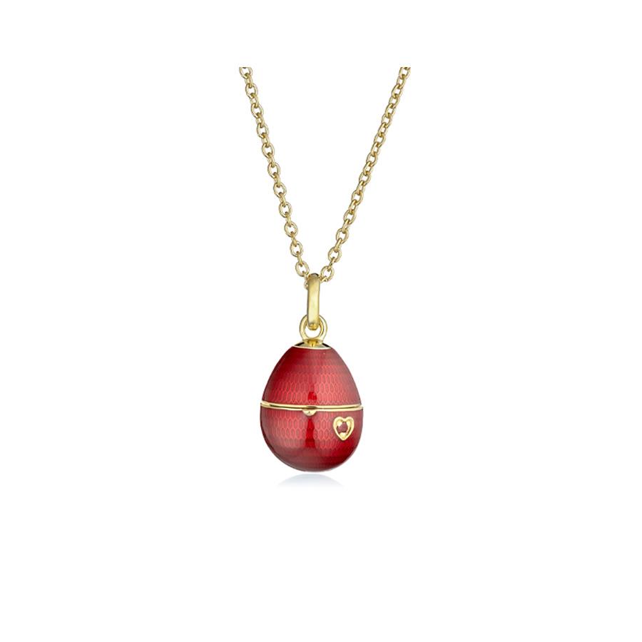 ANELLO LOVE SECRET - CIONDOLO SMALTO ROSSO APRIBILE - COLLANA IN ARGENTO DORATO - TSARS COLLECTION