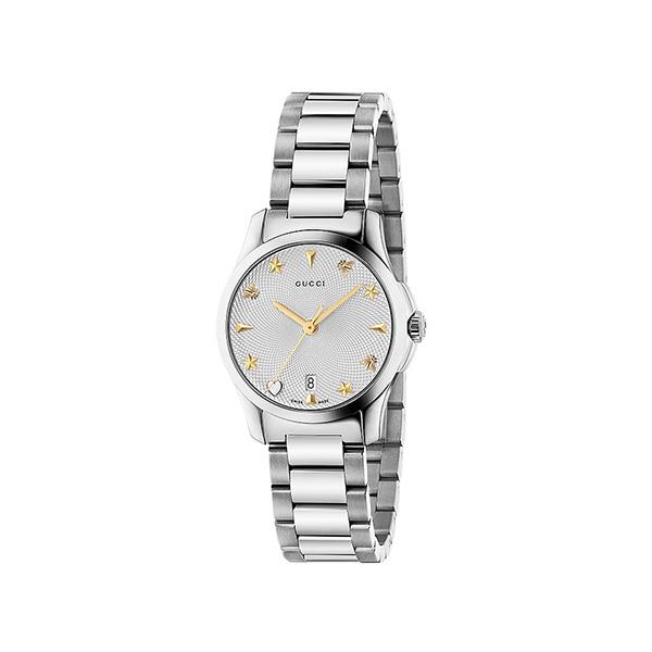 G-TIMELESS 28MM ACCIAIO QUADRANTE GUILLOCH&Egrave; BIANCO - GUCCI TIMEPIECES