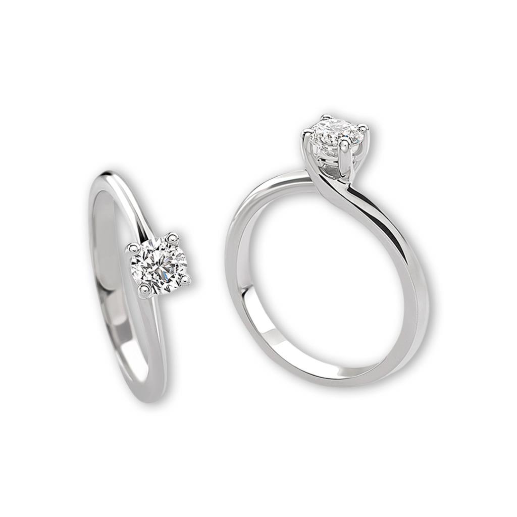 ANELLO SOLITARIO IN ORO BIANCO GR. 3.10 - BRILL. 0.50 CERT F VS - GIORGIO VISCONTI