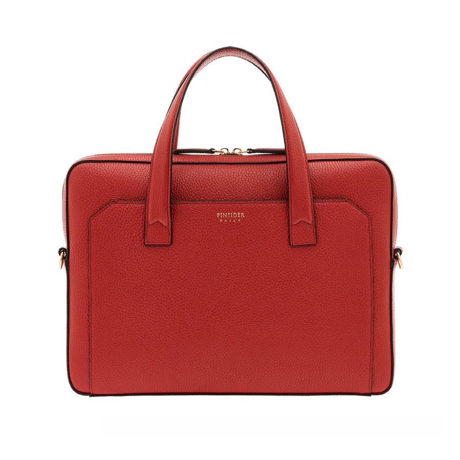 SLIM BRIEFCASE GRAINED COLORE ROSSO CARDINALE - PINEIDER 1774