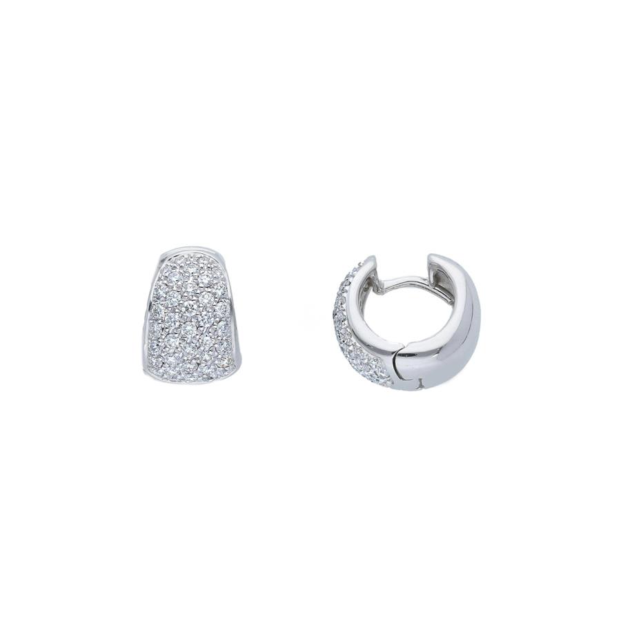 ORECCHINI PAV&Egrave; BRILL- CERCHI BOMBATI IN ORO BIANCO 18 KT - KT 0.70 - SONGA LJ