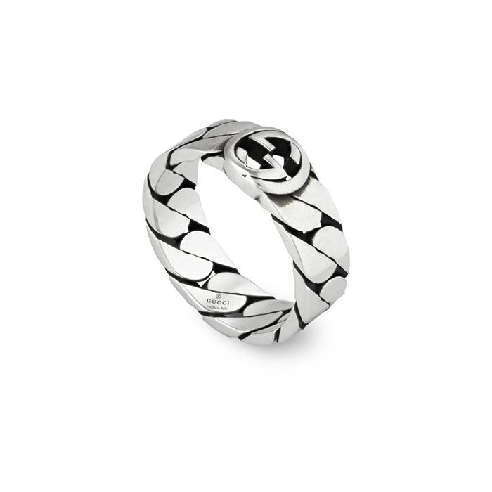 INTERLOKING G - ANELLO 6 MM S GRUMETTE - MIS 16 - GUCCI SILVER JEWELRY