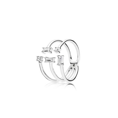 OPEN ICE CUBE SILVER RING WITH CLEAR CUBIC ZIRCONIA - PANDORA