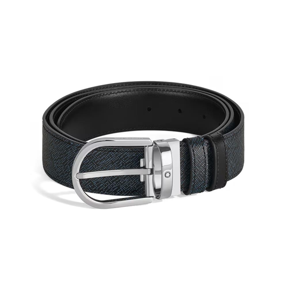 35 MM REVERSIBILE - BLUE/NERA SAFFIANO - NERO LUCIDO - MONTBLANC