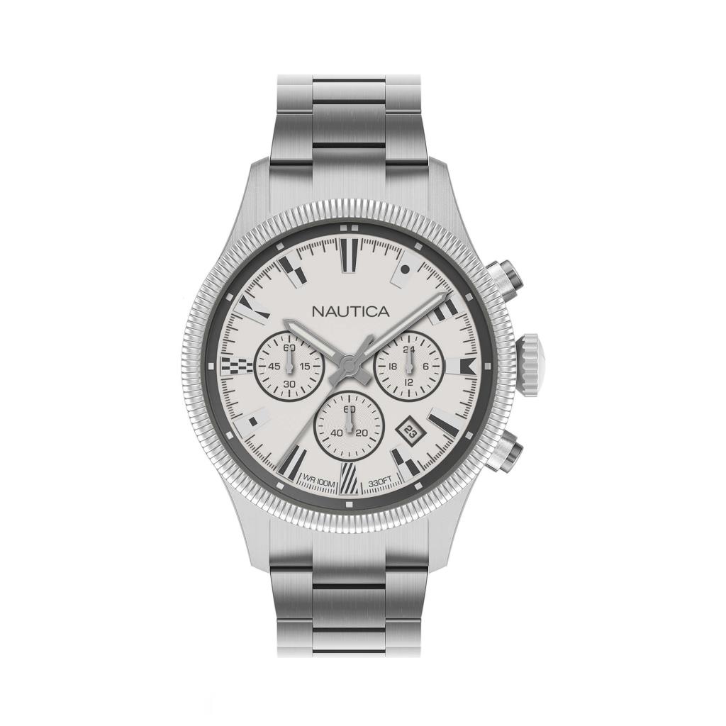 ACCIAIO ACCIAICRONOGRAFO QUADRANTE ARGENT&Egrave;EO - NAUTICA