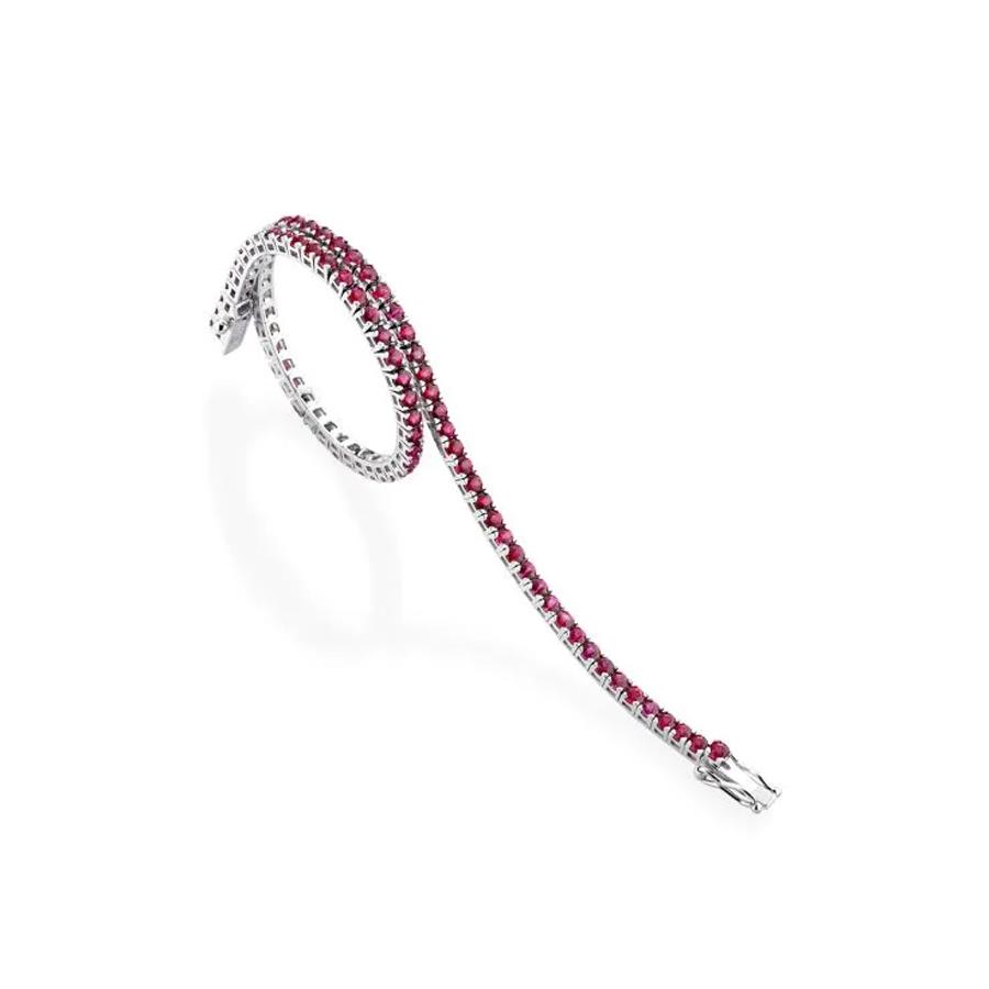 BRACCIALE TENNIS IN ORO BIANCO E RUBINI - CM 16.50 - GR 5.42 - RUBINI KT 1.50 - BUONOCORE