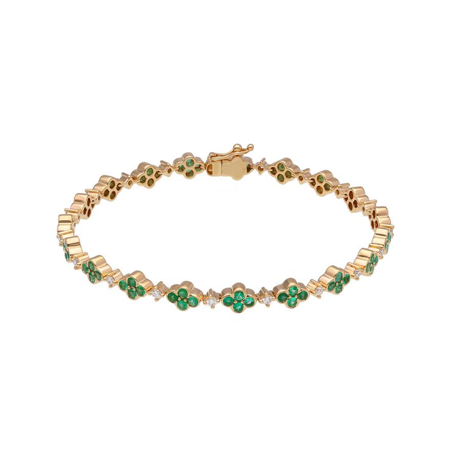 BRACCIALE ORO CON FIORE SMERALDI: SM KT 1.73 - BR 0.50 - SONGA LJ