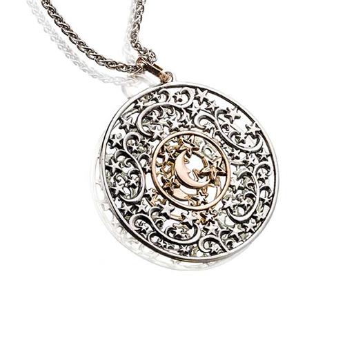 POLVERE DI STELLE -  CIONDOLO  LUNA IN  ARGENTO ED ORO  9 KT - DE NOBILI