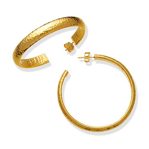 ORECCHINI MOON BOWL GRANDI DORATI - RASPINI