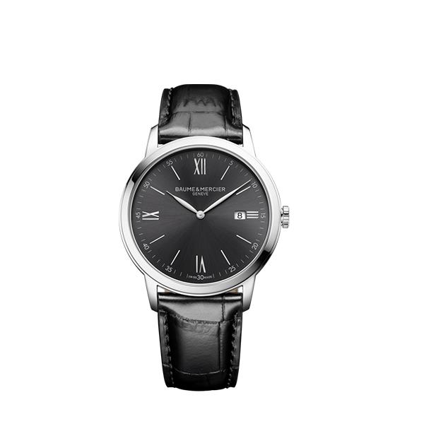 CLASSIMA 42 MM QUARZO, CASSA IN ACCIAIO, QUADRANTE NERO, CINTURINO IN PELLE - BAUME & MERCIER