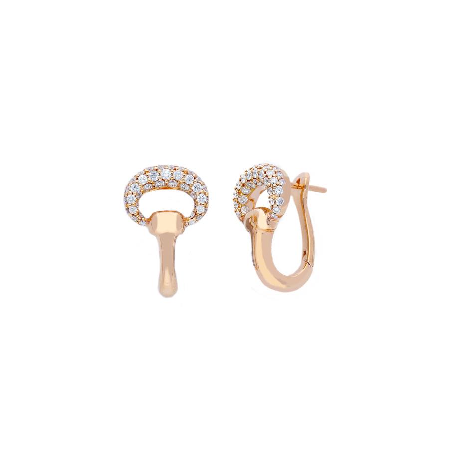 ORECCHINI ORO ROSA STAFFA DI CAVALLO - BRILL 0.97 - SONGA LJ