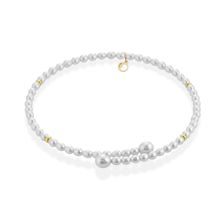 COLLANA CON PERLE D'ACQUA DOLCE OVALI MM 5-6 E AG925 GIALLO - LE LUNE GLAMOUR