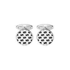 GEMELLI INTERLOOKING ARGENTO SMALTATO - GUCCI SILVER JEWELRY
