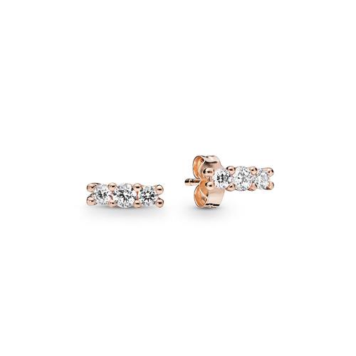 PANDORA ROSE STUD EARRINGS WITH CLEAR CUBIC ZIRCONIA - PANDORA