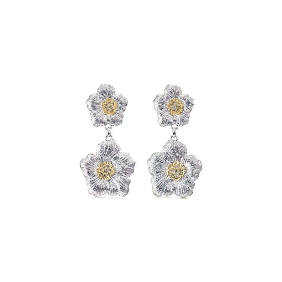 ORECCHINI PENDENTI GARDENIA C/DIAM BROWN - BUCCELLATI GIOIELLI