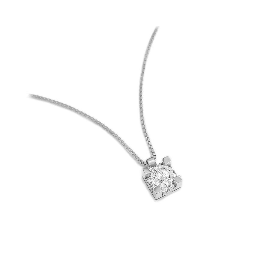 COLLANA ''IO LUCE'' IN ORO BIANCO GR 4,60 E DIAMANTI 0,27 + 0,05 GVS - GIORGIO VISCONTI