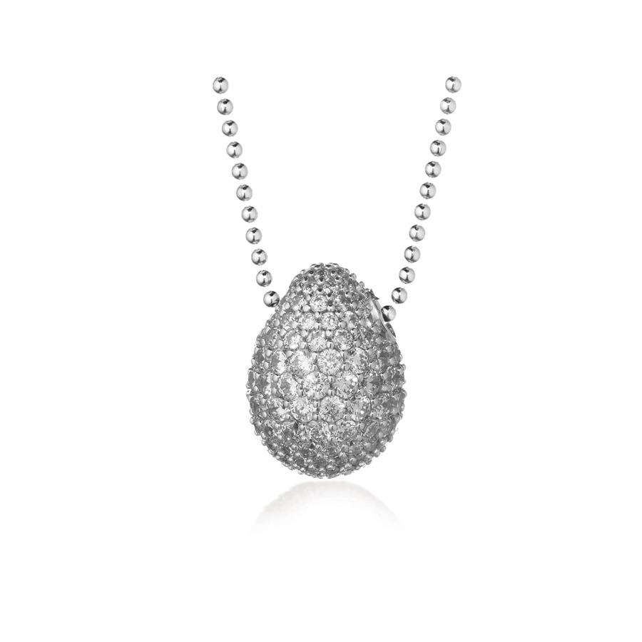 CIONDOLO ZIRCONI BIANCHI LARGE - CATENA IN ARGENTO - TSARS COLLECTION