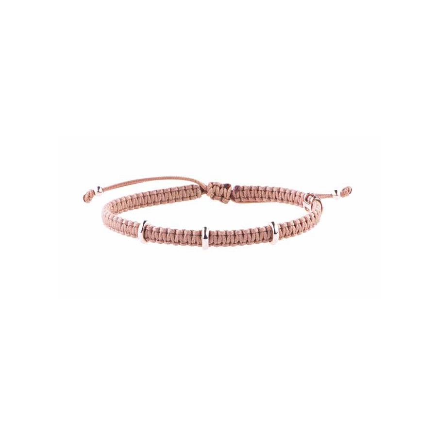 BRACCIALI IN ORO E CORDURA NAUTICA CON 3 ANELLI IN ORO 18 KT - CONCORDIA
