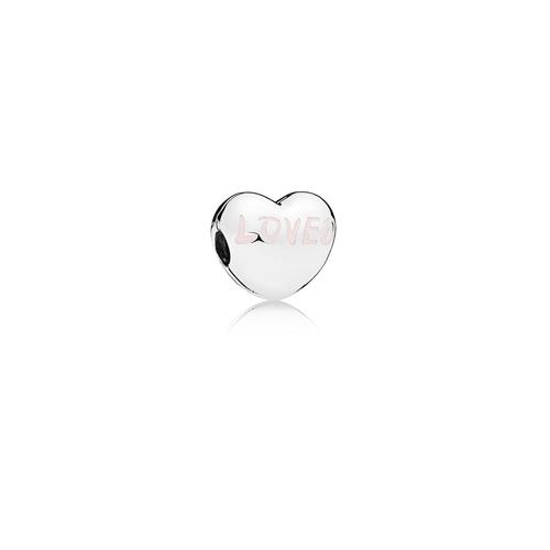 HEART SILVER CLIP WITH PINK ENAMEL - PANDORA