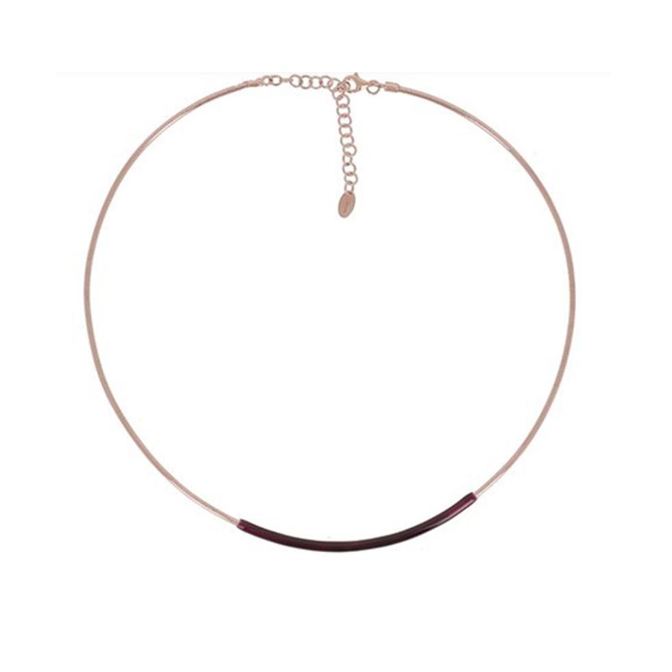COLLANA CHOKER "BRIO" ROSA LUCIDO SMALTO BORDEAUX - PESAVENTO