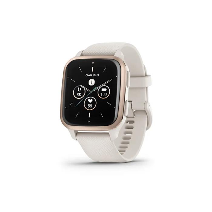 VENU&reg; SQ 2 - MUSIC EDITION - GHIERA PEACH GOLD IN ALLUMINIO CON CASSA IVORY E CINTURINO DI SILICONE - GARMIN
