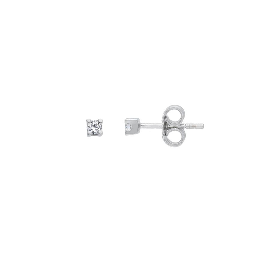 ORECCHINI PUNTO LUCE ORO BIANCO - DIAM 0.10 - CEDRO
