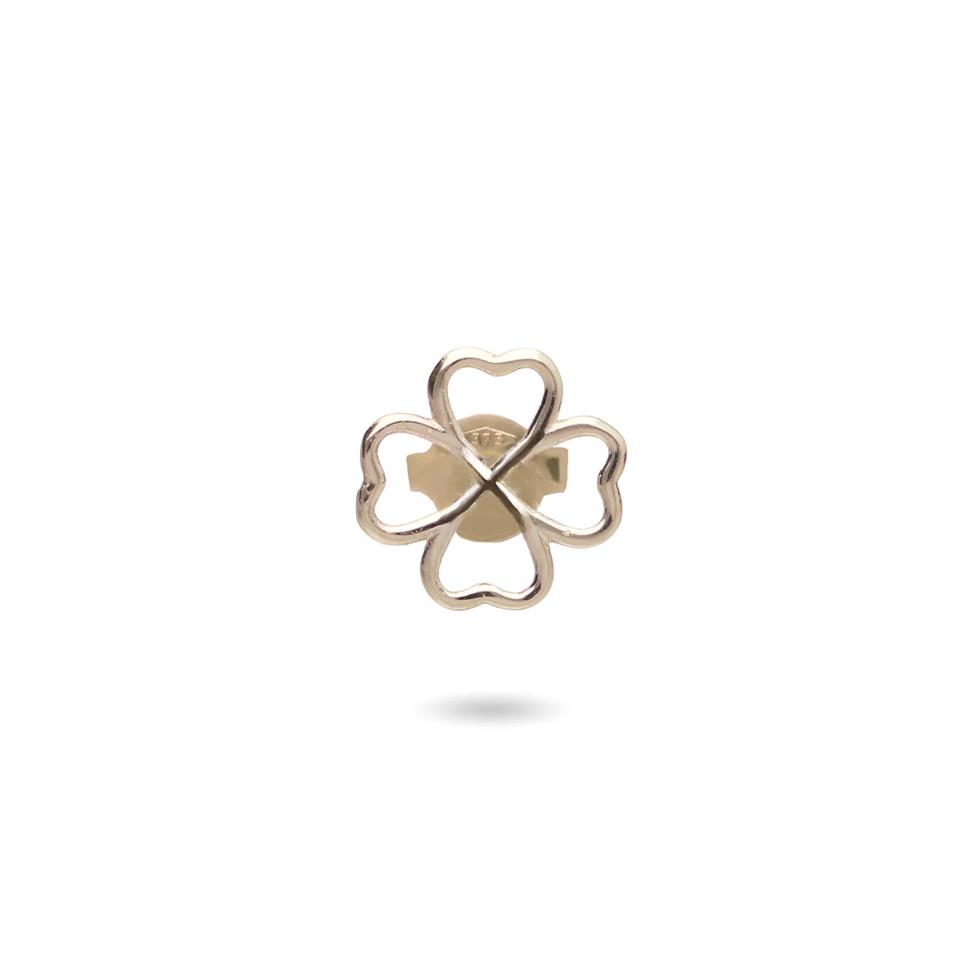 MONO ORECCHINO FILO D'AMORE QUADRIFOGLIO 8 MM ORO 9 KT - RUBINIA
