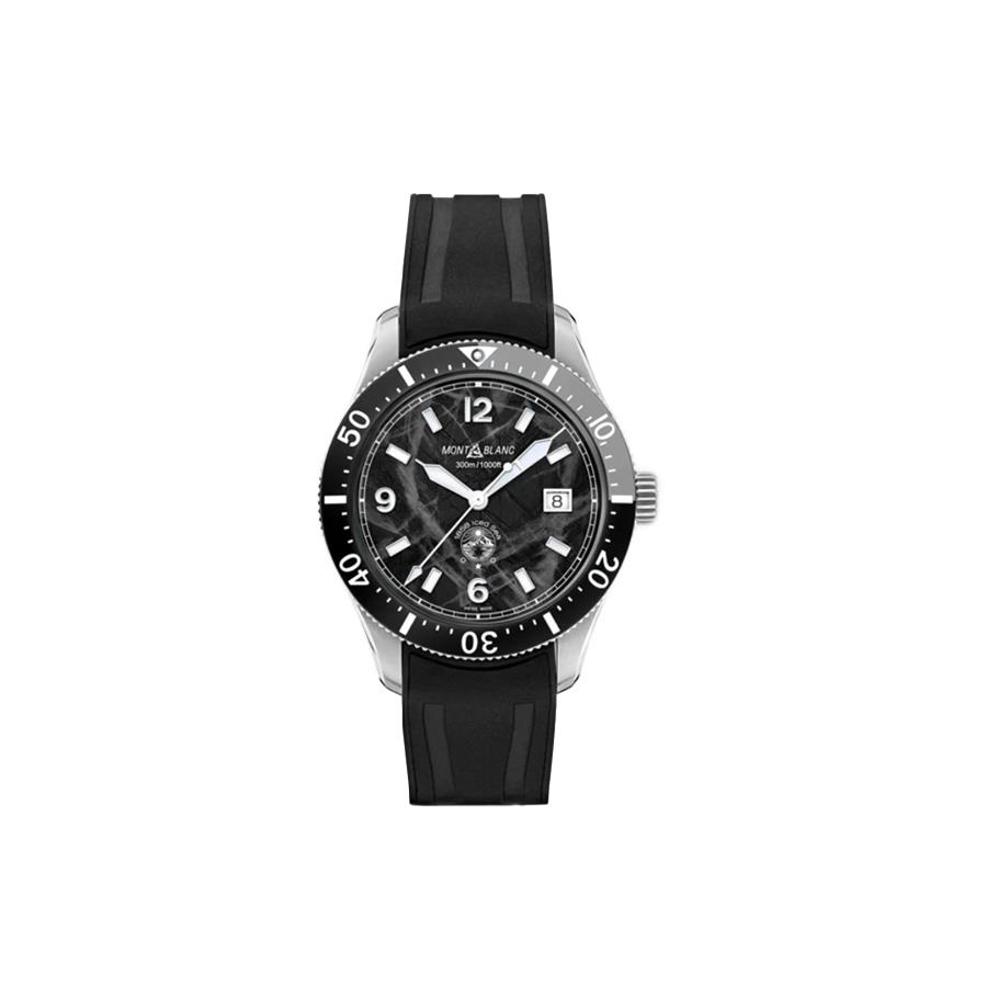 MONTBLANC 1858 ICE SEA AUTOMATICO CON DATA - CINTURINO CAUCCIÙ NERO - MONTBLANC