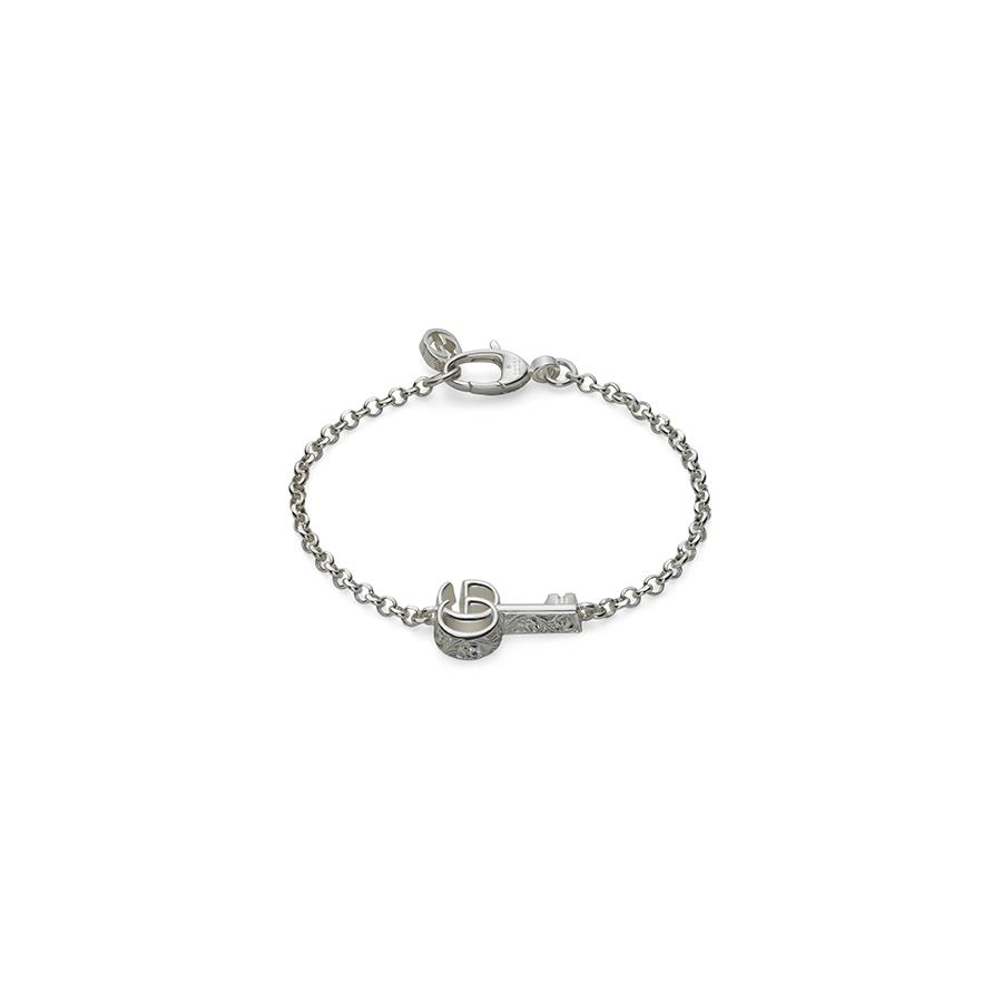 BRACCIALE GG MARMONT CON DOPPIA G E CHARM CHIAVE  - GUCCI SILVER JEWELRY