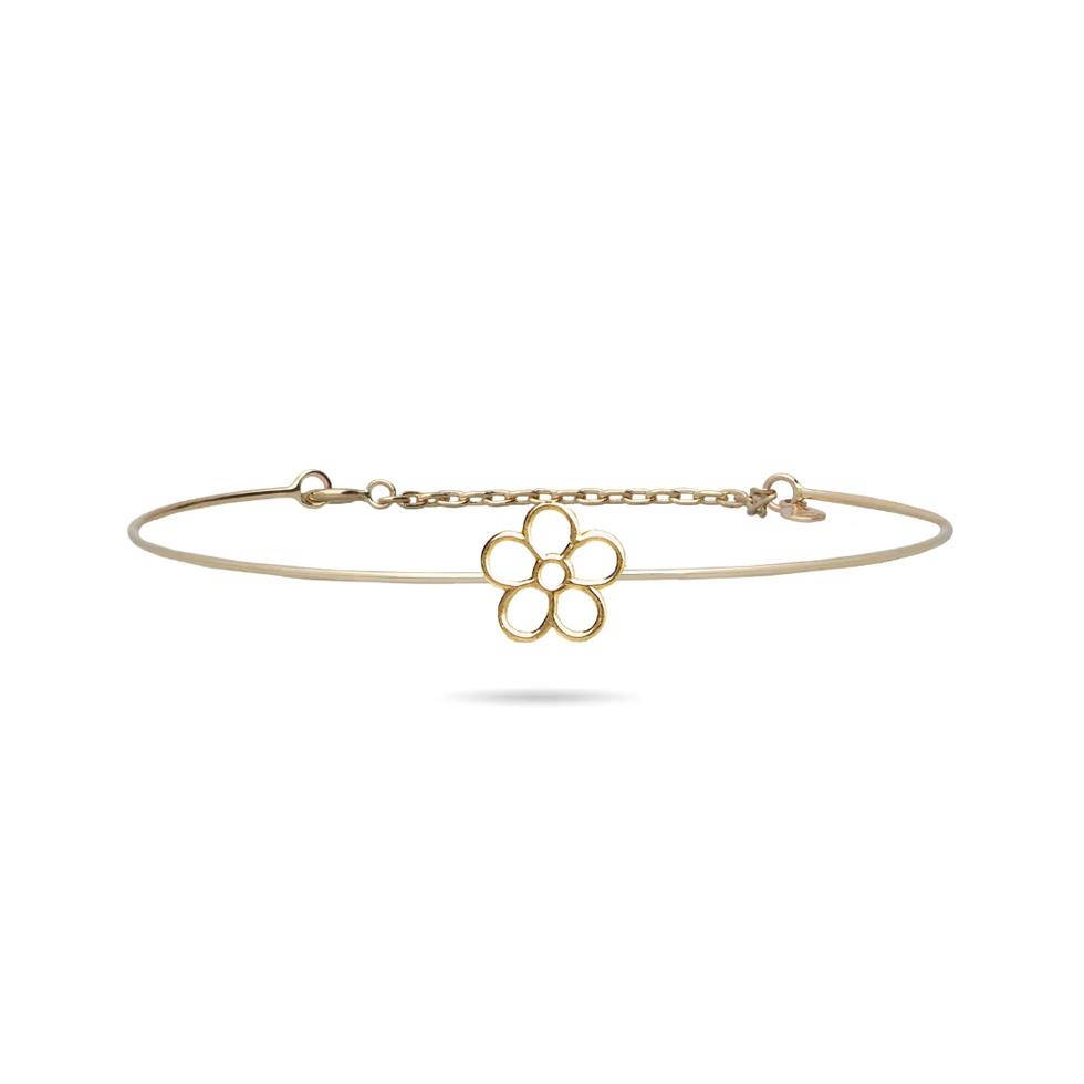 BRACCIALE FILO D'AMORE  ESSENZIALE FIORE ORO 9 KT - NO CHIUSURA - RUBINIA