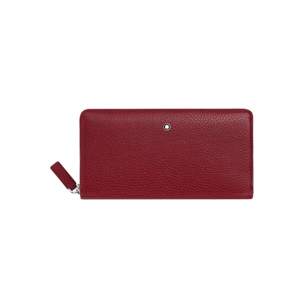 MST SOFT GRAIN L WALLET 8CC WITH ZIP RED - MONTBLANC