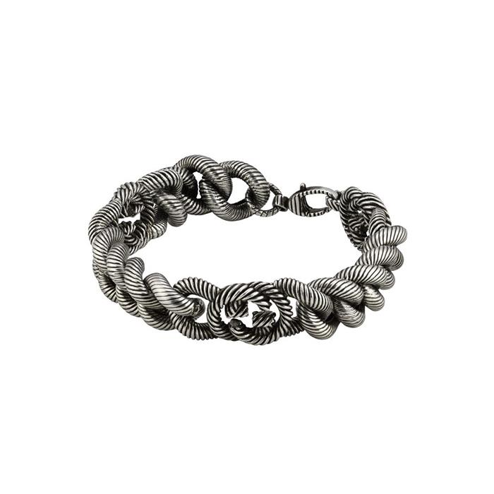 BRACCIALE GRUMETTA INTERLOCKING CM. 18 - GUCCI SILVER JEWELRY