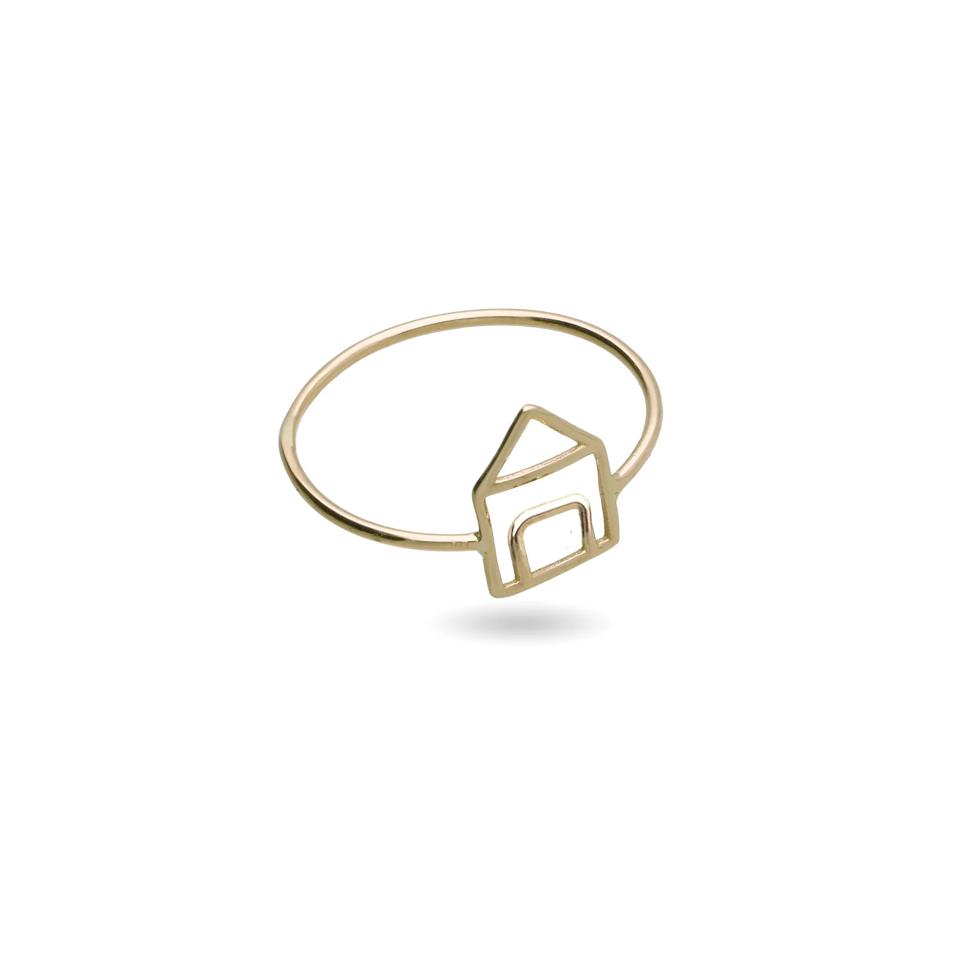 ANELLO FILO D'AMORE ESSENZIALE CASETTA 9 KT - MIS 12 - RUBINIA