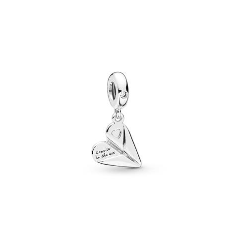 PAPER PLANE SILVER DANGLE WITH CLEAR CUBIC ZIRCONIA - PANDORA