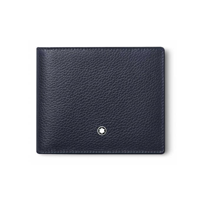 PORTAFOGLIO A 6 SCOMPARTI MEISTERST&Uuml;CK SOFT GRAIN BLUE - MONTBLANC