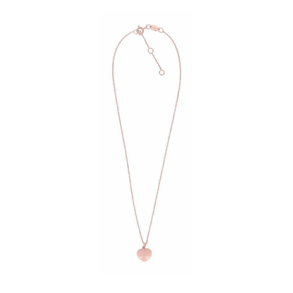 COLLANA "BRIO" CUORE ROSA LUCIDO SMALTO BORDEAUX - PESAVENTO