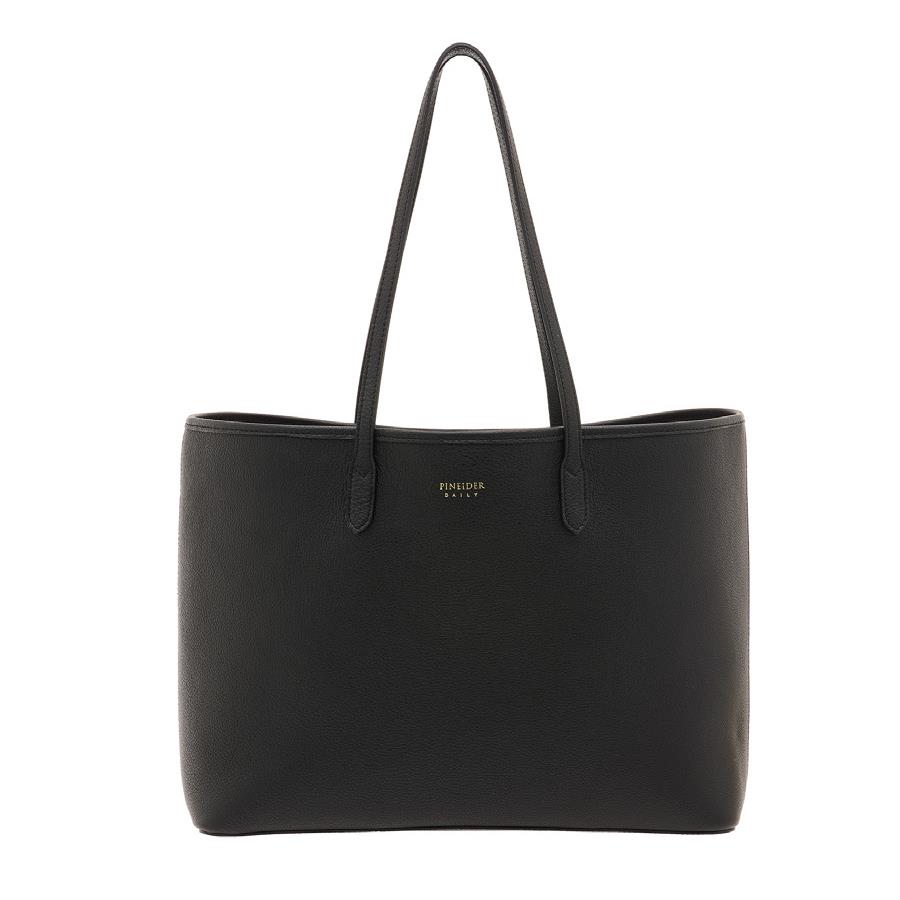 GRAINED-TOTE W/POUCH COLORE NERO - PINEIDER 1774