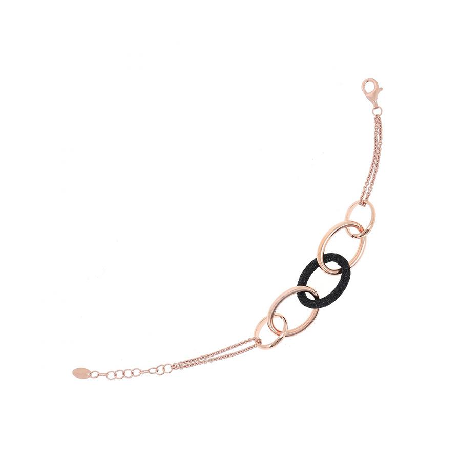 BRACCIALE 3 OVALI - LUCIDO POLVERE NERO - 