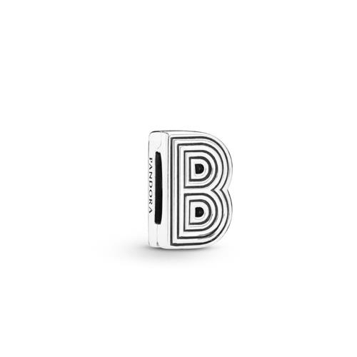 PANDORA REFLEXIONS LETTER B SILVER CLIP CHARM - PANDORA