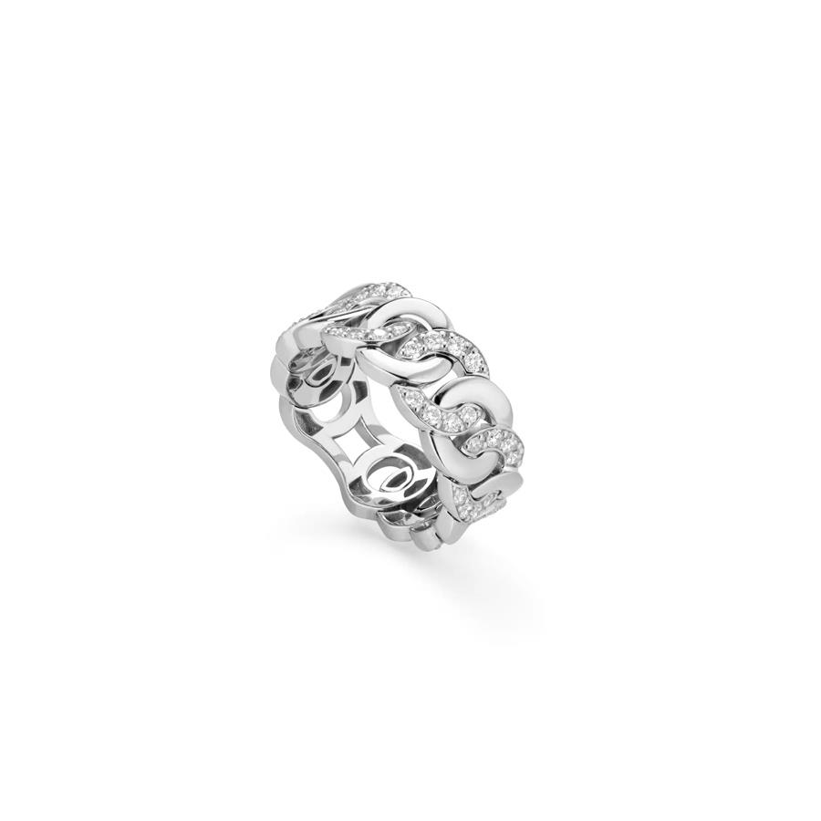 ANELLO NOON ALTERNATO ORO BIANCO18 KT CON DIAMANTI KT 0.58 - GR 11.68 - MISURE 18 ALLA 21 A 22  - BUONOCORE