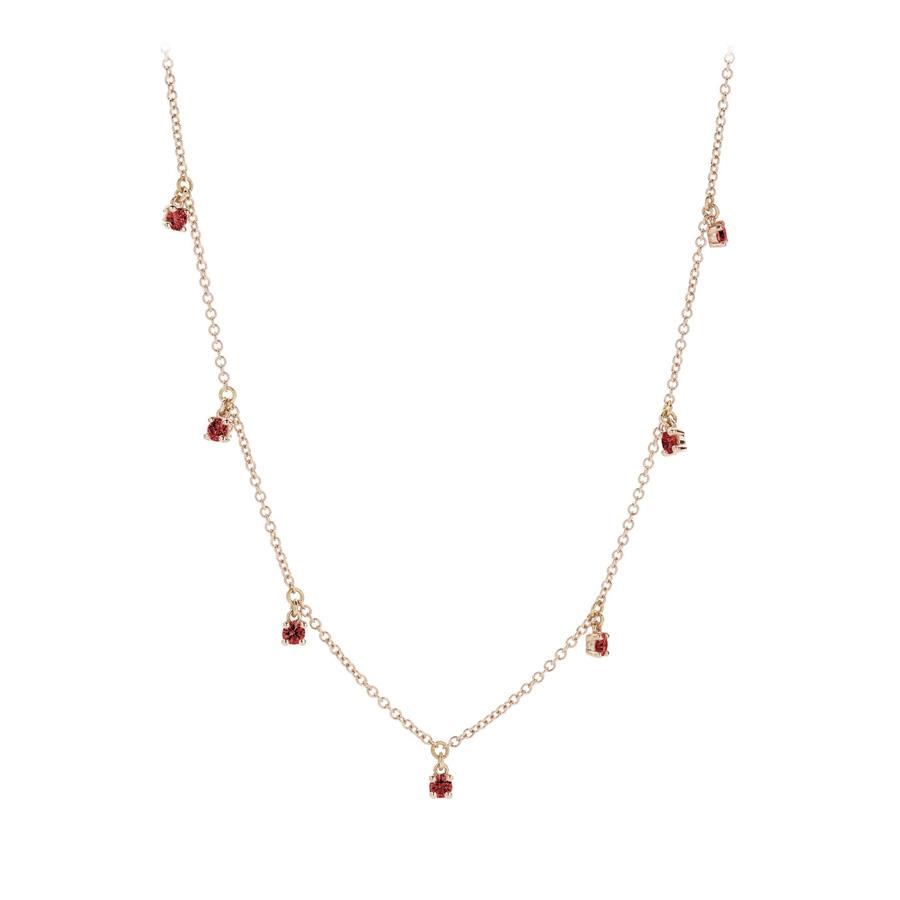 COLLANA ORO ROSA 18 KT CHANEL, 7 INCASTRI & RUBINI - GR 2.90 - RUBINI KT 0.41 - BUONOCORE