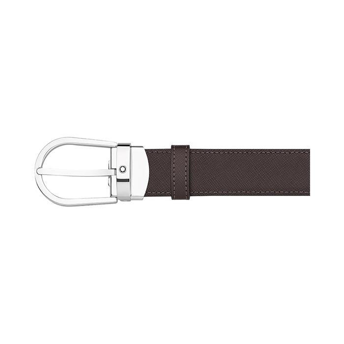 CINTURA REVERSIBILE IN PELLE NERA/MARRONE 30 MM CON FIBBIA A FERRO DI CAVALLO - MONTBLANC