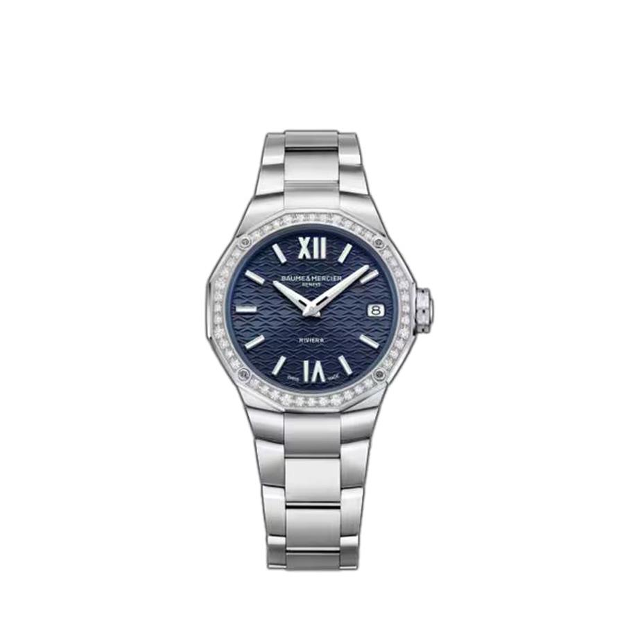 RIVIERA 10765 - OROLOGIO AL QUARZO, DATARIO, CON DIAMANTI - 33MM - BAUME & MERCIER