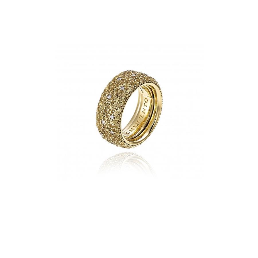 ANELLO STAR ORO GIALLO, ZAFFIRI GIALLI E DIAMANTI - CHIMENTO