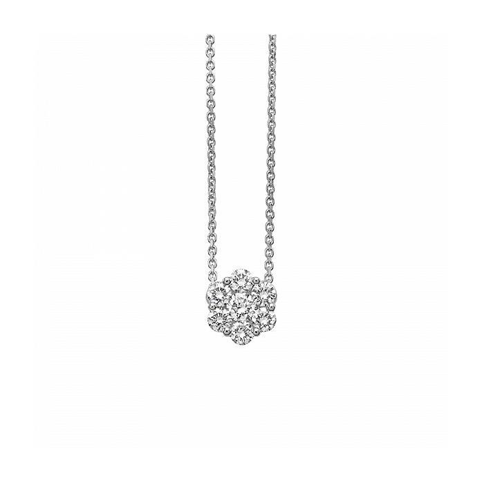 COLLANA ORO BIANCO MODELLO INVISIBILE. DIAM BRILLANTI KT 1.03 - GR 3.70 - GIORGIO VISCONTI