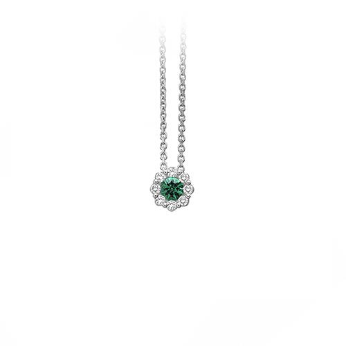 GIROCOLLO IN ORO BIANCO, DIAMANTI E SMERALDO - SMERARLDO - 0.21 - VSG 0.22 - GR 3.50  - GIORGIO VISCONTI