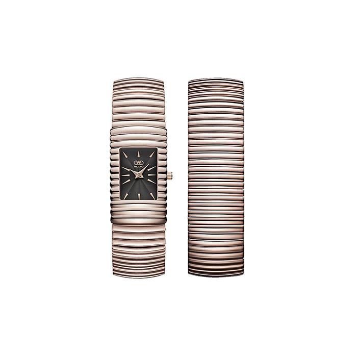 AGILIS ROS&Egrave; + BRACCIALE ELASTICO QUADRANTE GRIGIO - WINTEX