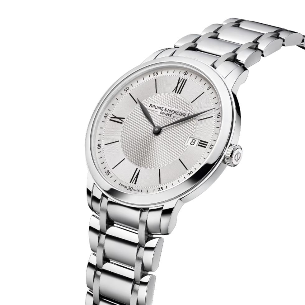 CLASSIMA 2026 ACCIAIO SOLO TEMPO QUARZO BRACCIALATO QUADRANTE BIANCO - BAUME & MERCIER